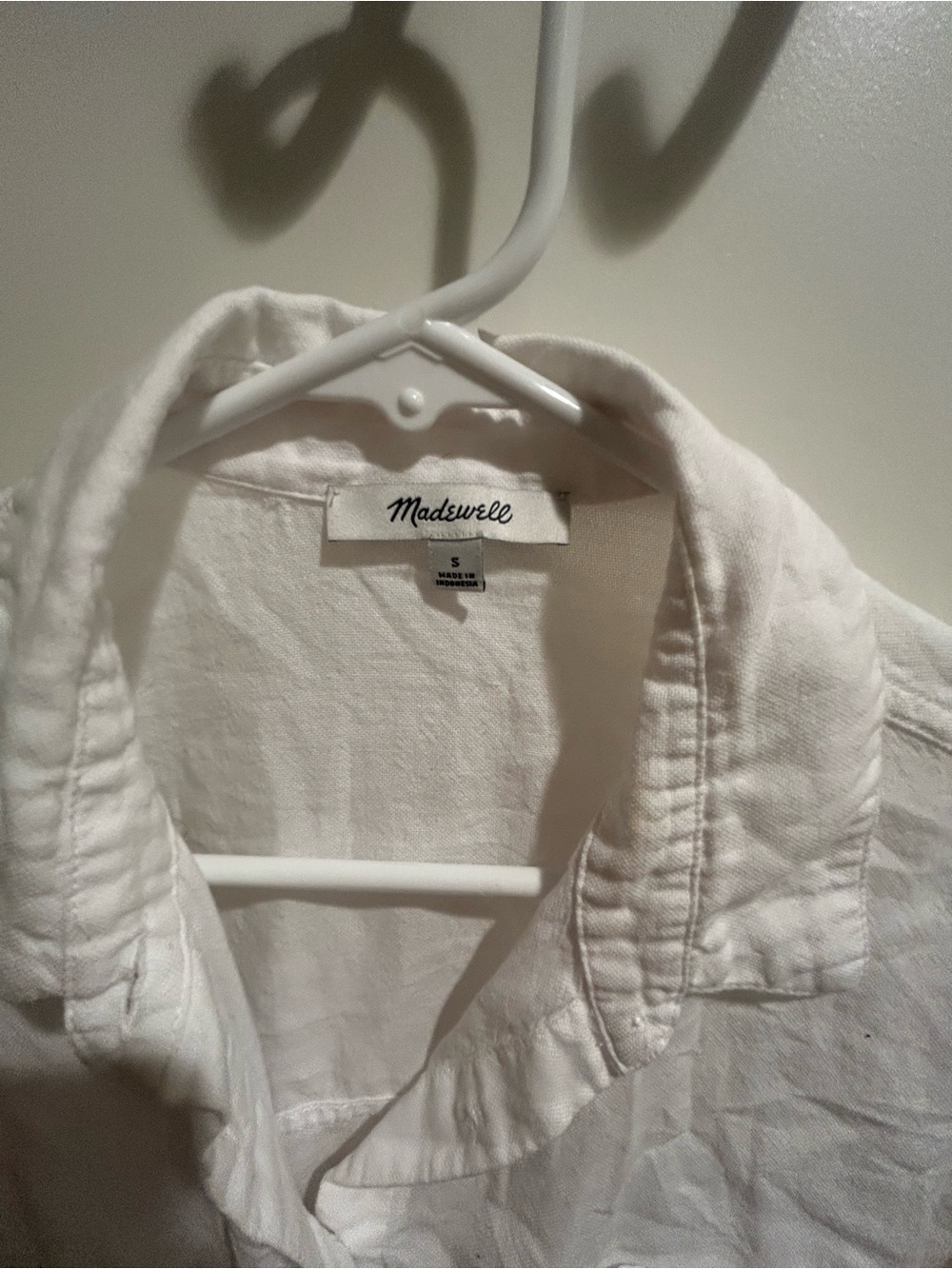 Madewell White Short-Sleeve Tie-Front Button Down Shirt Size Small - Picture 2 of 4